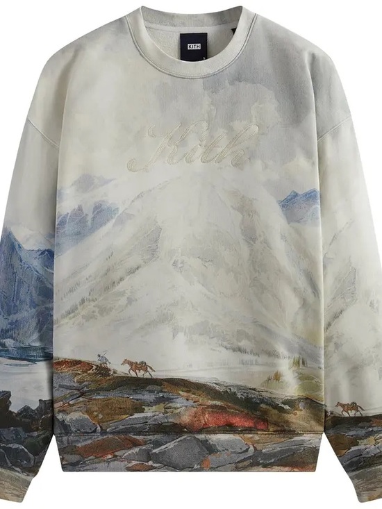 Kith Other - Kith Scenic Landscape Crewneck Sweater in Ivory, Blue and Brown